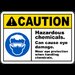 Caution Hazardous Chemicals Sign